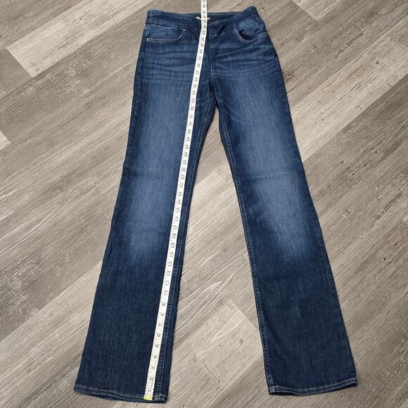 Wrangler Denim Blue Jeans Straight Leg Elastic Waist M Tall - Picture 6 of 7